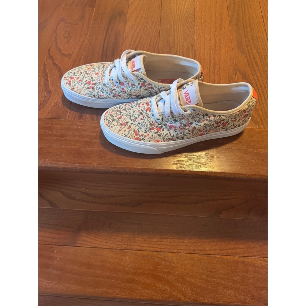 Vans Authentic Lo Pro Floral Wildflower Sneakers Cream Pink Women 8.5